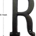 2 x 5.5 Inch House Numbers, Cast Iron House Numbers for Outside, Address Numbers for Houses, Farmhouse, Garage, Shop, Offices, Hotel, LETTER R