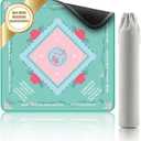 Mahjong Mat with Rules for Table - American Mahjong Set Accessory | 31.5x31.5 Inch Non-Slip, Noise Reducing Game Mat & Storage Pouch | Table Protector for Mahjong, Board Games, Card Games