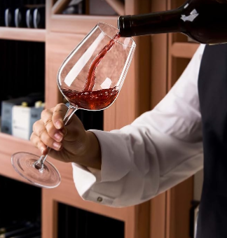 JBHO Hand Blown Italian Style Crystal Bordeaux Glasses - Great Gift Packaging - Red Glasses Lead-Free Premium Crystal Clear Glass - Set of 3-18 Ounce