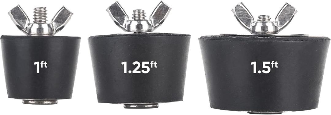 Upgraded 2026 1in, 1.25in, 1.5in Rubber Pool Plug with Stainless Steel Screws - Compatible with Winter Season, Winterlizing Pool Plugs, Versatile Plugs - In-ground & Above-Ground Pool - Pack of 3