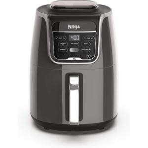Ninja XL Air Fryer | 5.5 QT Capacity fits 3lbs of Wings | 5-in-1 Air Fry, Roast, Bake, Reheat & Dehydrate | 400F Max Temp | 1750 Watts | With Dishwasher Safe Parts & Recipe Guide | Grey | AF150AMZ (Black)
