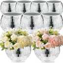 9 Pcs Disco Ball Vase,Glass Disco Ball Vases, Mirror Disco Balls,Candle Holder Vase,Disco Ball Decorations,Wedding Centerpieces,Birthday Parties,Bedroom,Office Decorations 
