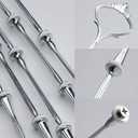 3 Tier Cake Stand Hardware Kits Heavy Duty for Tiered Fruit Cake Plate Stand Stable Handle Fitting Hardware Rod Cupcake Holder Support Silver Crown 5 SetsPlate not Included