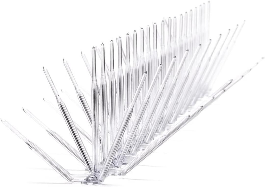 Made in The USA | Durable, Weatherproof and Humane Bird Spikes - Clear Plastic Bird Spikes for Pigeons - 6 ft