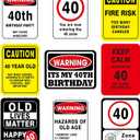 WERNNSAI 40th Birthday Decorations - 9 Pcs 40 Birthday Decorations for Men, 40 Year Old Decorations Signs Table Centerpieces Funny Picture Props, Women 40s Door Windows Wall Decor, Bday Party Garden Banner