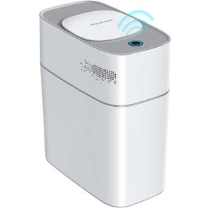 JOYBOS Bathroom Trash Can with Lid Automatic Garbage Can, 3 Gallon Slim Electric Waterproof Narrow Small Garbage Bin,Plastic Trash Bin, 14 L Motion Sensor Rubbish Can for Bedroom Office Toilet