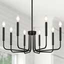 Yunnix 8 Light Black Chandelier for Dining Room Light Fixture, Modern Farmhouse Chandelier Candle for Bedroom, Entryway, Foyer, Staircase, Kitchen and Living Room (29inch 8-Light(2026 Upgraded Version))
