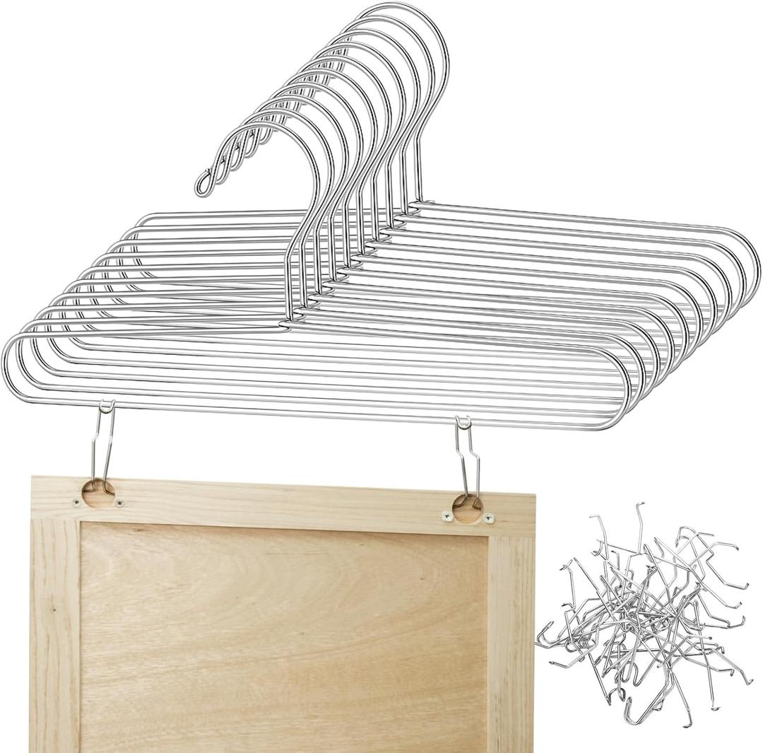 LemonRoad 30 Pcs Cabinet Painting Hanger Kit 10 Cabinet Door Painting Hooks 14.57 x 5.24 Inches with 20 Metal Paint Hanger Hooks for Paint Drying Rack Rack Tools (Z Shaped)