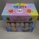 24 Colors Tie Dye Kit, Tie Dye Set for Kids, Pre-Filled Bottles, Non Toxic Permanent Fabric Dye Art Set, Easy DIY Fabric Art - Create Fun (24 Colors)