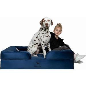 NOAH & PAW XL Dog Bed, 45x35x11 Inch, Orthopedic Large Dog Beds, Eggshell Memory Foam Infused with Cooling Gel, Inner Cover, Water Resistant, Machine Washable (Velvet Sofa Collection)