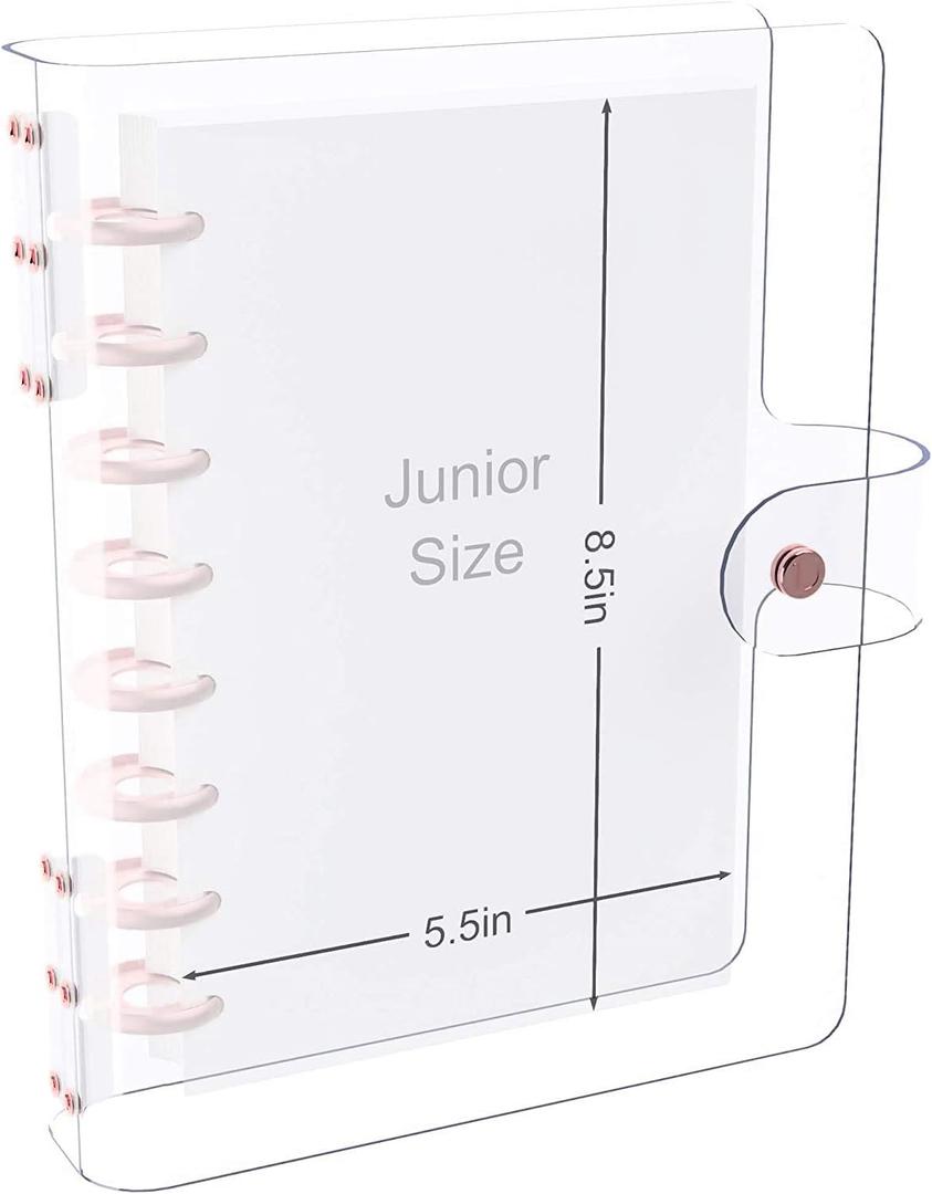 Discagenda Clarity Transparent See Through Clear PVC Planner Personal Organizer Binder Cover (Discbound, A5 / Junior Size)