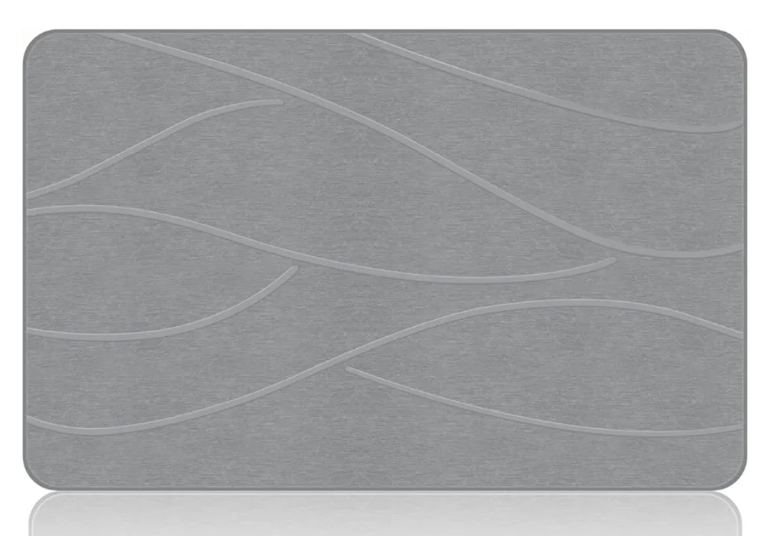 Stone Bath Mat Diatomaceous Earth Shower Mat Non-Slip Super Absorbent Diatomite Stone Bath Mats for Bathroom Floor Quick Drying Natural Easy to Clean(23.6''×15.4" Gray)