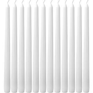 12 Pack White Taper CandlesTaper Candles 10 Inch DriplessUnscented & Smokeless Candlesticks Bulk7-8 Hours Long Burning Tall CandlesIdeal for Christmas Weddings Parties Dinner