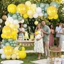 Lemon Baby Shower Decorations Lemonade party main squeeze bridal shower decorations Summer Fruit Party Supplies White Pastel Yellow Balloon Garland Kit