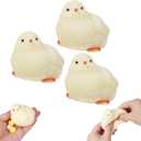 3pcs Handmade Chick Squeeze Toys Ultra Soft Squishy Fidget Toys Silicone Squishies Toys for Stress Relief ( Chicken ) (3pcs)