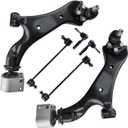 Control Arm, Front Lower Suspension Kit With Ball Joint | Compatible With 2010 - 2017 Chevrolet Equinox, 2010 - 2017 GMC Terrain, Sway Bar Links Tie Rods