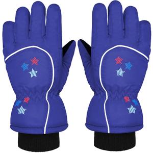 Boao Kids Snow Ski Gloves Winter Waterproof Warm Snowboard Mittens for Girl and Boy (1-3 Years, Royal Blue)