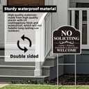 No Soliciting Sign for House, No Soliciting Yard Sign, 2-Pack 12"x12" Double-Sided H-Stake Metal Stakes, Outdoor Yard Sign for Home and Front Door, Easy To Install