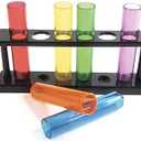 Gay & Lesbian Rainbow Party Shot Glasses Test Tube Set (6 tubes) - Pride Flag Color - LGBTQ Gift Set or Party Supplies