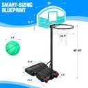 SPOYNAL Pool Basketball Hoop 7-Height Adjustable Swimming Pool Basketball with LED Light, 2 Balls & Pump, Portable Water Basketball Goals System