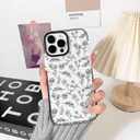 NITITOP Compatible for iPhone 13 Pro Max Case Cute Flower Floral Clear for Women Girl Ultra Slim Crystal Shockproof Soft TPU Anti-Yellow Protective Phone Cover - Clear Black