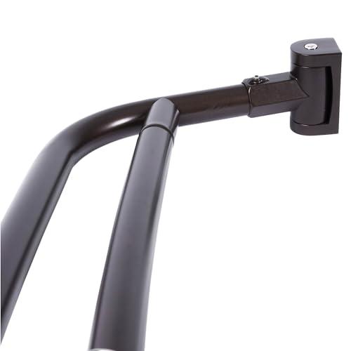 JS Jackson Supplies Double Curved Shower Rod, Metal Construction, Adjustable Between 44 to 70 Inches, Aluminum Rods and Zinc Mounting Hardware, Quality Modern Bathware, Oil Rubbed Bronze Finish