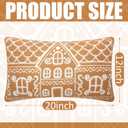 Tudomro Christmas Gingerbread House Pillow Covers 12x20 Inch Gingerbread House Shaped Embroidered Sherpa Holiday Decorative Throw Pillow Cases for Xmas Home Bedroom Couch (Retro, Brown)