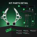 AUQDD 10Pc Front End Suspension Kit Fit For 2015-2024 Ni-ssan Murano, 2 Lower Control Arm w/Ball Joint 2 Sway Bar Link 4 Outer & Inner Tie Rod End (# 526-875 K623478 K750282 K750784 EV801357 ES801265)