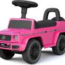Best Ride On Cars Kids Outdoor Stroller Mercedes G-Wagon Push Car with Working Lights, Horn, and Music for Ages 1 to 3 years, Pink