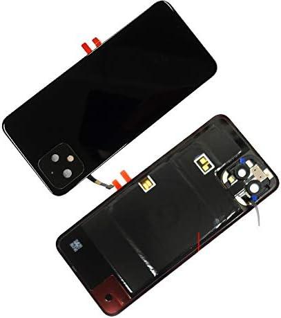 Rear Panel Back Glass Back Cover Housing Cover Replacement Parts with Pre-Installed Tape+ Wireless Charging & Camera Lens for Google Pixel 4 5.7" (Pixel 4 -Black)