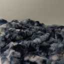 Cozy Bliss Faux Fur Throw Blanket for Couch, Fuzzy Soft Plush Thick Bubble Blanket for Sofa Bedroom Living Room, 90 * 90 Inches Tie Dye Blue