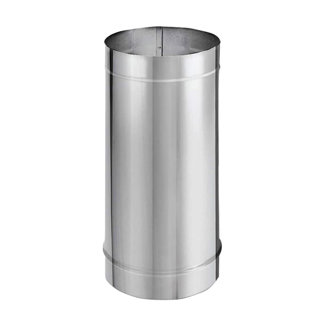DuraVent DuraBlack 6DBK-12SS 12 x 6 Inches Stainless Steel Single Wall Wood Burning Stove Pipe Connector to Vent Smoke and Exhaust, Silver