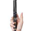 1 Inch Mini Travel Curling Iron, 100-240V Travel Dual Voltage Curling Iron for Short Hair with 5 Heat Settings, Small Curling Wand with Temperature Memories and Lock, Rose Gold