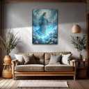 Virgin Mary Canvas Wall Art. Catholic Art Painting Picture Wall Decor. Mother of Jesus Posters Print Artwork for Church Bedroom Living Room Home Decoration, 24"L x 16"W