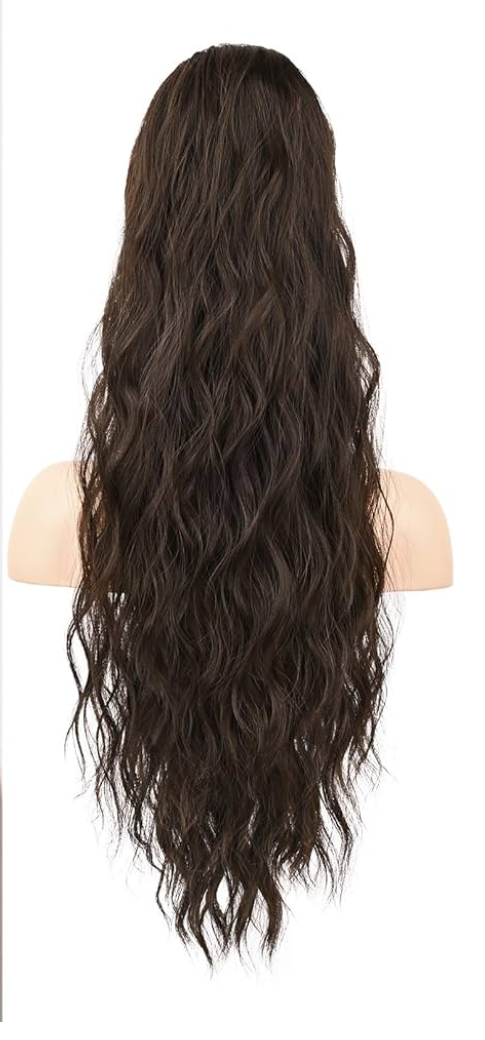 Hair Extension By Fluiy Mooz in the color Dark Brown