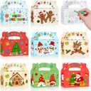 Tenceur 48 Pcs DIY Christmas Treat Boxes Color Your Own Paintable Goodie Party Favor Boxes 6.3 x 3.7 x 3.1 Inch Coloring Holiday Xmas Container Candy Box for Party Favor Supply