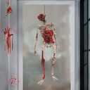 Halloween Decorations Window Clings Decor Scary Female Ghost & Skeleton Ghost Horror Halloween Glass Stickers Decals Hanging Women Ghost School Home Office Party Supplies for Glass Windows (Style 18)