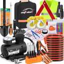 Car Emergency Roadside Assistance Kit with Jumper Cables Tire Inflator Automotive Kit for Car Vehicle