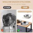 Upgraded Elevated Cat Bowls with Food Mat,15Tilted Stand Anti Vomiting Raised Cat Dishes for Food and Water,2 Stainless Steel Bowls for Cats and Puppy
