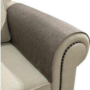 Couch Arm Covers, Anti-Slip Sofa Armrest Cover for Recliner, 2pc Washable Sofa Arm Covers, Dogs Cats Pet Scratch Proof Couch Arm Protectors, Coffee, 24x28inch