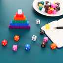Gejoy 60 Pieces 16 mm Blank Dice Acrylic Dice Cubes Assorted Color DIY Cubes for Board Games with Storage Bag(Multicolor)