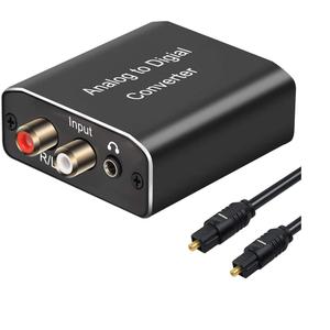 Analog to Digital Audio Converter,Hdiwousp Aluminum RCA to Optical with Optical Cable, Stereo L/R and 3.5mm Jack to Digital Toslink Coaxial Audio Adapter Compatible with PS4 Xbox HDTV DVD Headphone.