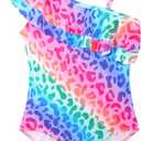 XiaoMoSha Girls One Piece Swimsuit Bathing Suits for Toddler Girl Mermaid Swimwear (8-10 Years, Rainbowleopard)