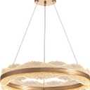 Gold Chandelier Light Fixture 23.6" Modern Led Chandelier 3 Colors Dimmable Chandeliers for Dining Room Contemporary Pendant Ceiling Light for Kitchen Island Bedroom Living Room with Remote Control