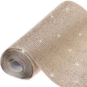 MECCANIXITY 60750 Pcs Bling Crystal Rhinestone Sheet Self-Adhesive Rhinestone Diamond Gems Sticker 59 x 7.9 Inch DIY Car Decoration Sticker for DIY Car Phone Clothing Craft Yellow