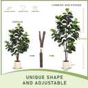 LYERSE 6ft Fiddle Leaf Fig Tree Artificial - Faux Fiddle Leaf Fig Tree with White Planter - Fig Tree Artificial with Lifelike Leaves for House Office Living Room Indoor Home Decor