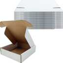 7 x7 x2 Inches Shipping Boxes Set of 25,White Corrugated Mailing Cardboard Box Literature Mailer for Packing Small Business Moving Storage, E-Commerce Packaging Mailing Boxes Gift Boxes for Presents