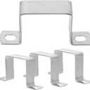 Totority 4Pcs Square Tube Clamps 2X2 Inch Stainless Steel U-Shaped Brackets for Secure Mounting on Square Tubing Heavy-Duty Pipe Clamp Supports for Home and Garden Use