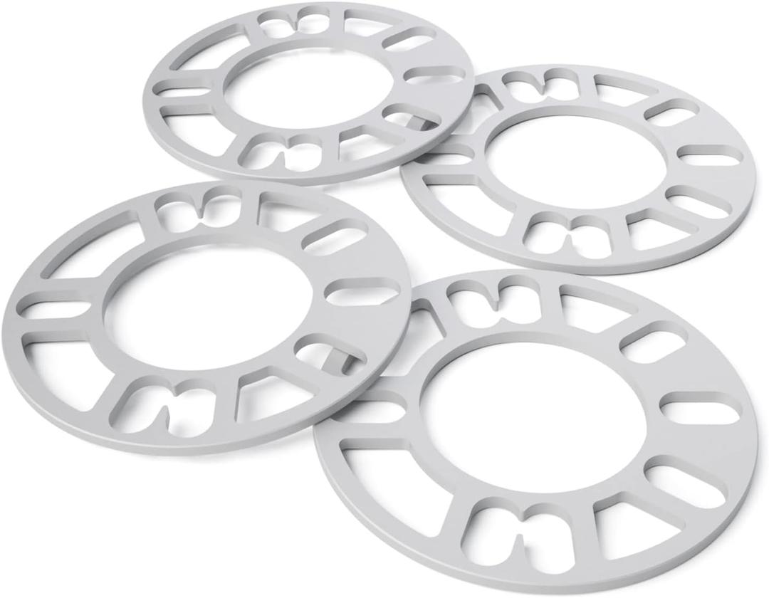 4Pcs Universal Wheel Spacers 5mm for Most 4 Lug & 5 Lug Wheels, PCD 98mm to 120mm, 4x100 4x108 4x100 5x100 5x108 5x110 5x112 5x114.3 5x115 5x120 5x4.5 5x4.75 Multiple Bolts Pattern Vehicle