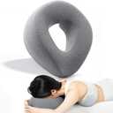 Face Down Pillow Massage Headrest for Bed, Face Down Pillow After Eye Surgery BBL Post Eye Surgery Recovery, Comfortable Support Equipment for Sleeping & Pain Relief Gray